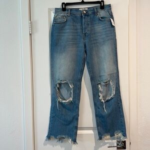NWT Free People We The Free Maggie Mid-Rise Straight-Leg Jeans 28